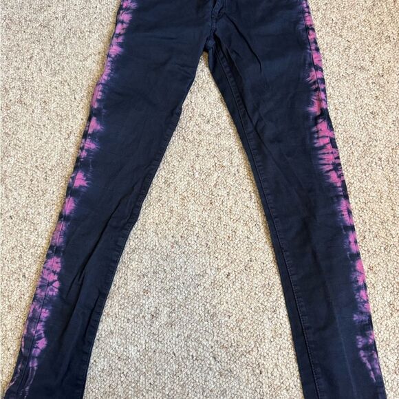 Levi's Denim Leggings Black and Pink Tie-Dye Jeans - Picture 9 of 9